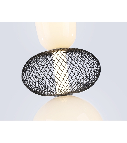 Подвесной светодиодный светильник Ambrella light LH11008 BK/FR черный/белый матовый 24W 3000K D220*570