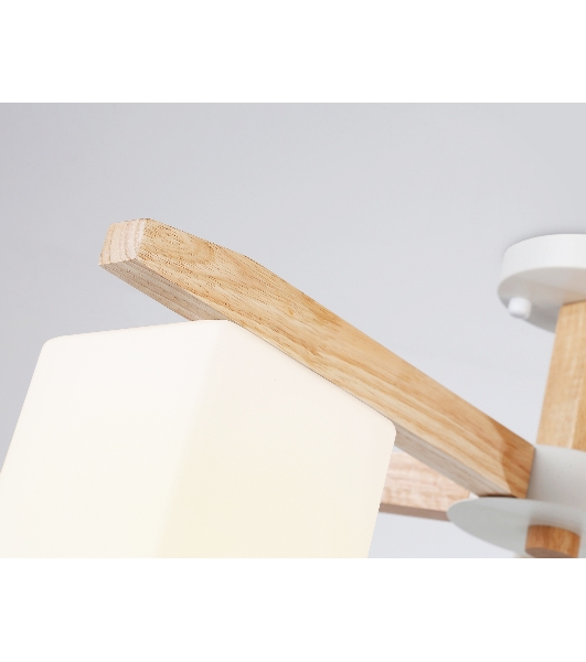 Светильник Ambrella light TR83118/5 WH/LW белый/светлое дерево E27/5 max 40W D700*325