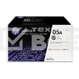 Картридж лазерный комплект HP CE505D черный для LJ P2055/P2035/P2050 (2 упак. х 2300 стр.)