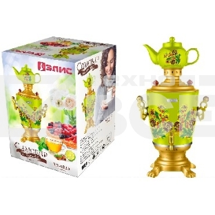 Электросамовар ЭЛИС ЭЛ-4023 (Мощность 2200Вт, емкость, 4.0л, корпус из нерж. стали, съемный шнур, полированное покрытие корпуса, функция поддержания температурного режима, индикатор работы, дисковый нагреват. элемент, керамический заварной чайник 1.0л)