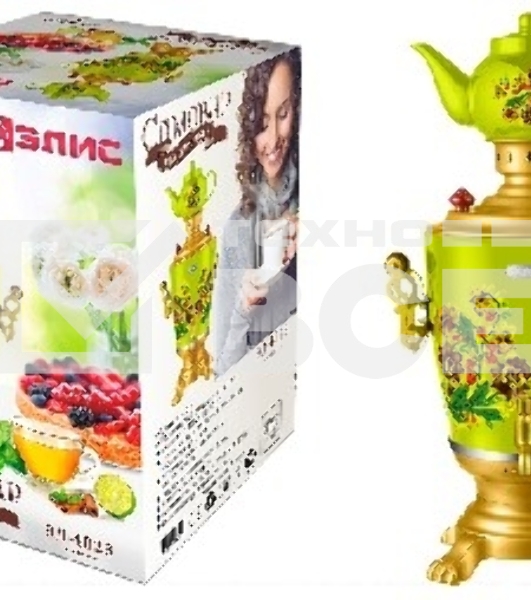 Электросамовар ЭЛИС ЭЛ-4023 (Мощность 2200 Вт, емкость, 4.0л, корпус из нерж. стали, съемный шнур, полированное покрытие корпуса, функция поддержания температурного режима, индикатор работы, дисковый нагреват. элемент, керамический заварной чайник 1.0л)