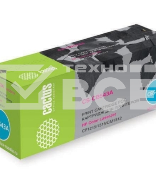 Картридж лазерный Cactus CS-CB543A пурпурный (1400 стр.) для HP Color LaserJet CP1215/1515/CM1312