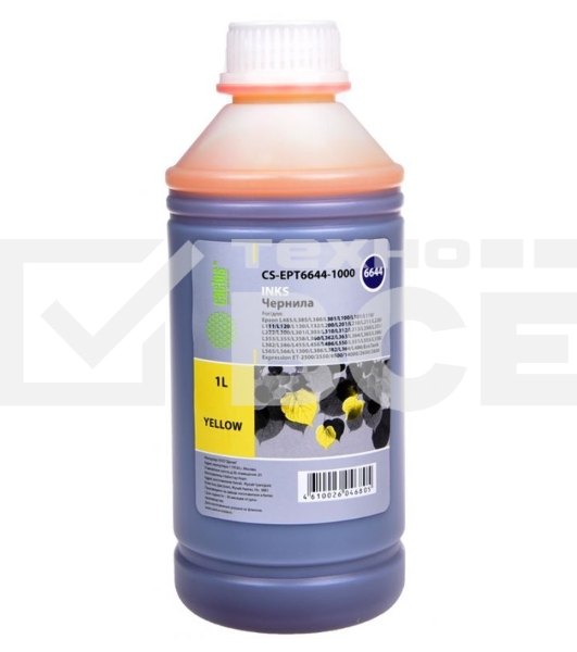 Чернила Cactus CS-EPT6644-1000 желтый 1000мл для Epson L100/L110/L120/L132/L200/L210/L222/L300/L312/L350/L355/L362/L366/L456/L550/L555/L566/L1300