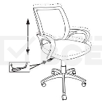 Кресло компьютерное Бюрократ CH-W695NLT TW-38-3 TW-96-1 оранжевый, сетка/ткань, крестовина пластик, пластик белый, фото3