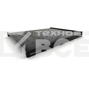 Полка стационарная Hyperline TSH3L-650-RAL9004 (TSH3L-650-RAL9005) глубина 650 мм, с боковым креплением, нагрузка до 20 кг, для шкафов серии TTB, TTR, TTC2, 485х650мм (ШхГ), цвет черный