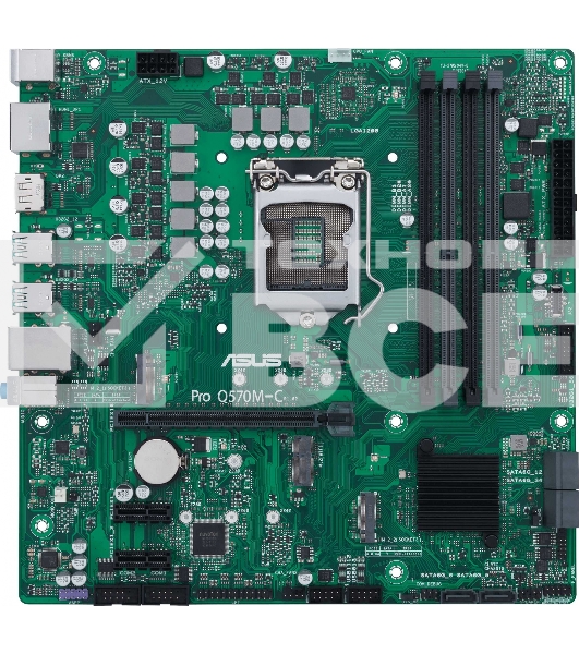 Материнская плата ASUS Pro Q570M-C/CSM, LGA1200, Intel Q570, 4xDDR4, 6xSATA, 2xM.2, 1xPCIe 4.0/3.0 x16, 2xPCIe 3.0 x1, 2xDisplayPort, 1xHDMI, 1x 1Gb LAN, 4xUSB 3.2 Gen 2 (Type-A), 2xUSB 2.0 (Type-A), 3x3.5 мм, 7.1, mATX