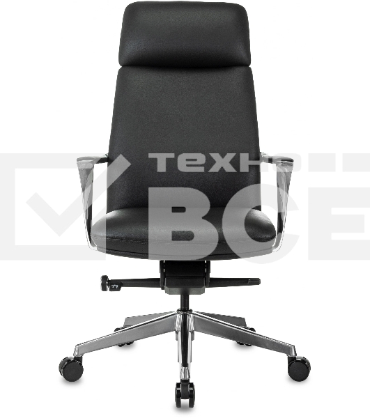 Кресло руководителя Бюрократ _VEGA черный кожа крестов. алюминий