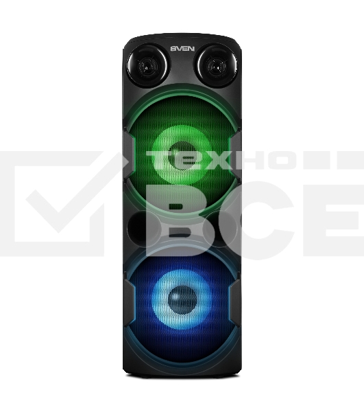 Колонка АС Sven PS-750, черный (80 Вт, TWS, Bluetooth, FM, USB, microSD, LED-дисплей, 2х4400мА*ч)