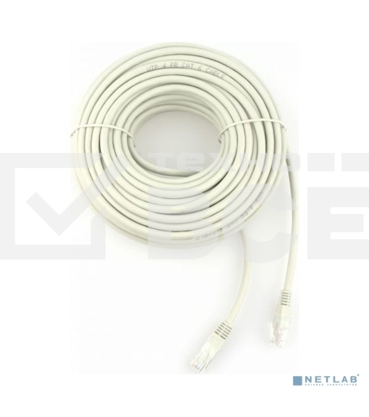 Патч-корд UTP Cablexpert PP6U-20M cat.6, 20 м, литой, многожильный, серый