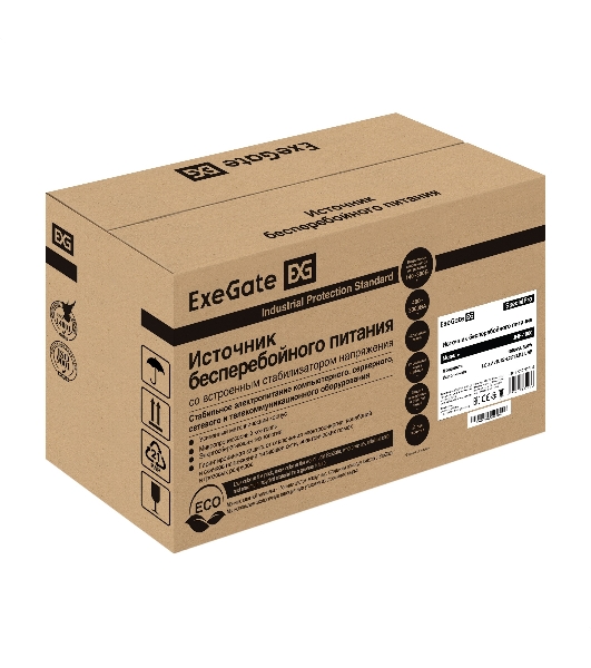 Источник бесперебойного питания ExeGate SpecialPro UNB-1000.LED.AVR.1SH.2C13.RJ.USB 1000VA/550W, LED, AVR,1*Schuko+2*C13, RJ45/11,USB, металлический корпус, черный