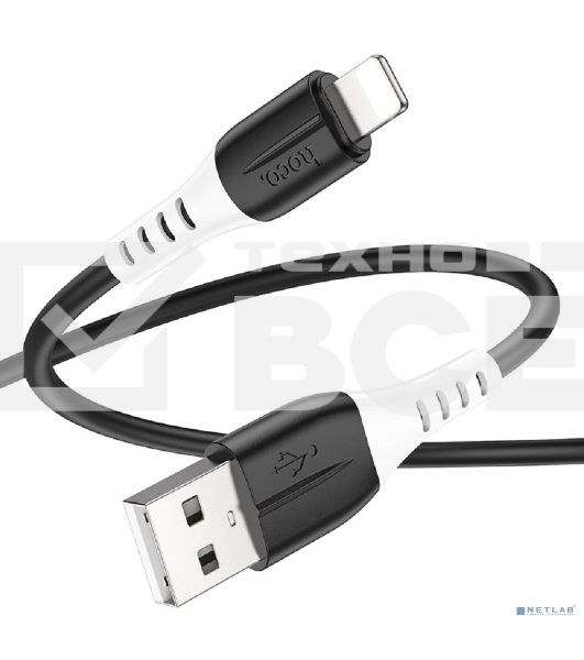 Кабель USB HOCO X82 Lightning/ 1m/ 2,4A/ Силикон/ Black