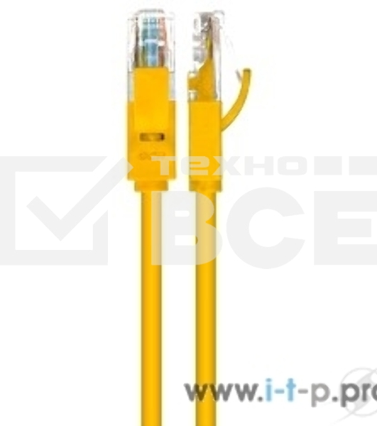 Патч-корд Greenconnect Патч-корд UTP прямой ethernet 0.5m кат.5е, RJ45, литой (Желтый) (GCR-LNC02-0.5m)