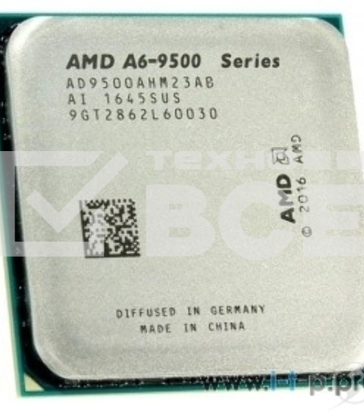 Процессор CPU AMD A6-9500 <AD9500AGM23AB> OEM (AM4, 3.5GHz up to 3.8GHz/1Mb, 2C/2T, Bristol Ridge, 28nm, 65W, Radeon R5 Series)