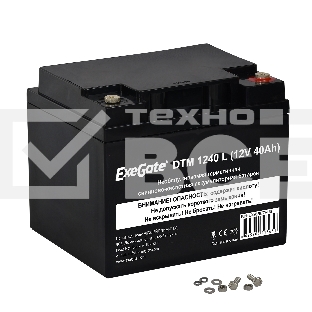 Батарея ExeGate EX282977RUS DTM 1240 L (12V 40Ah), клеммы под болт М5