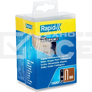 Скобы RAPID 5000127 40 мм, тип 90, 1500 шт узкие, супертвердые, закаленные