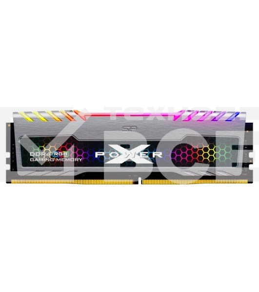 Оперативная память Silicon Power Xpower Turbine, DDR4, 16GB (1x16 GB), 3200 MHz, CL16, радиатор, RGB, серый