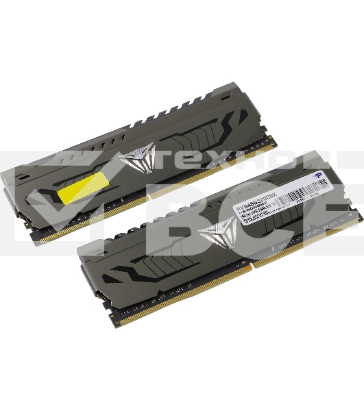 Оперативная память Patriot Viper Steel, DDR4, 8GB (2x4GB), 3200MHz, CL16, DIMM, с радиатором, черный