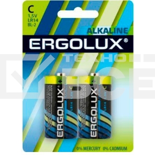 Элемент питания алкалиновый Ergolux LR14 BL-2 LR14 BL-2 1.5В Alkaline (2шт в упаковке)