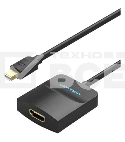 Адаптер-переходник Vention mini DisplayPort 20M > HDMI F Чёрный (HBCBB)