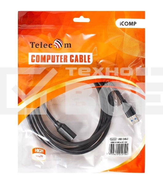 Кабель удлинительный USB3.0 Am-Af 1.8m Telecom черный (TUS708-1.8M)