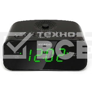 Радиобудильник Hyundai H-RCL221 черный LCD подсв:зеленая часы:цифровые FM