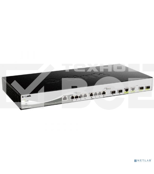 Настраиваемый L2+ коммутатор D-Link DXS-1210-12TC/B1A PROJ с 8 портами 10GBase-T, 2 портами 10GBase-X SFP+ и 2 комбо?портами 10GBase-T/SFP+