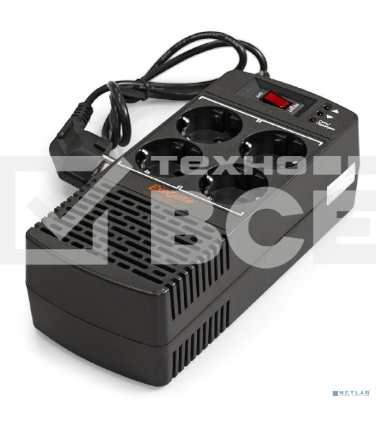 Стабилизатор ExeGate Power AD5000-600 (600VA/300W, диапазон 150...280В, 4 евророзетки)
