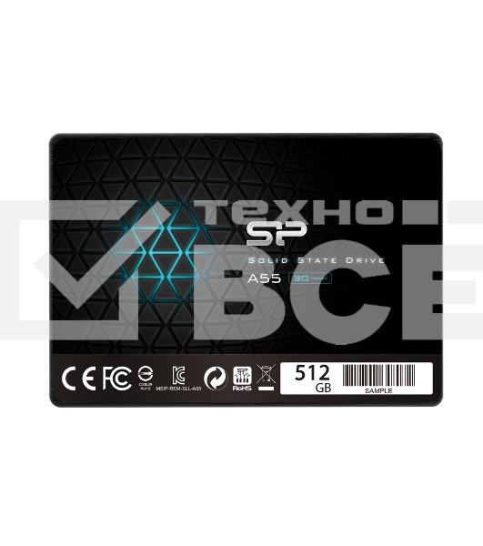 Накопитель SSD Silicon Power Ace A55, 512Gb, SATA III, 2.5