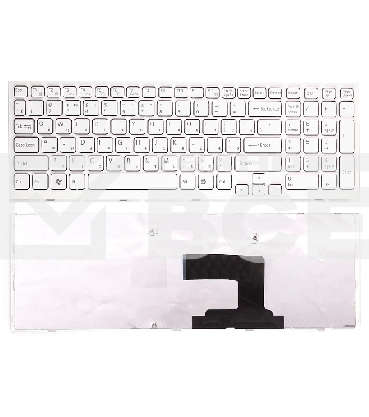 Клавиатура для ноутбука Sony Vaio VPCEL VPC-EL белый с белой рамкой