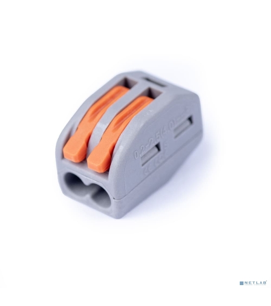 Клемма соединительная универсальная Cabeus PCT-212 2-х проводная с рычагом 0,08-2,5/4,0 (10шт) (WAGO 222-412)