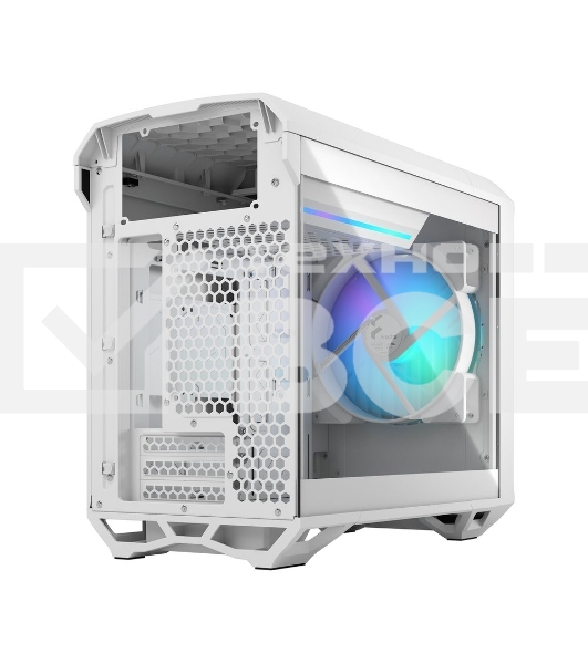 Компьютерный корпус без блока питания Fractal Design Torrent Nano RGb TG Clear Tint, Mini-Tower, 1x180мм RGb, 2xUSB-A 3.2 + 1xUSB 3.2 Type-C mITX, mDTX белый