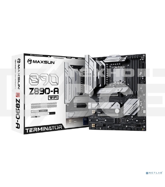 Материнская плата Maxsun Terminator Z890-A, LGA1851, Intel Z890, 4xDDR5, 4xSATA, 4xM.2, 1xPCIe 5.0 x16, 1xPCIe 4.0 x4, 2xPCIe 4.0 x1, 1xDP, 1xHDMI, 1x2.5Gb LAN, Wi-Fi 6, Bluetooth 5.2, 1xUSB-C 40Gbps, 1xUSB-C 20Gbps, 4xUSB-A 5Gbps, 2xUSB-A 10Gbps, 2xUSB-A