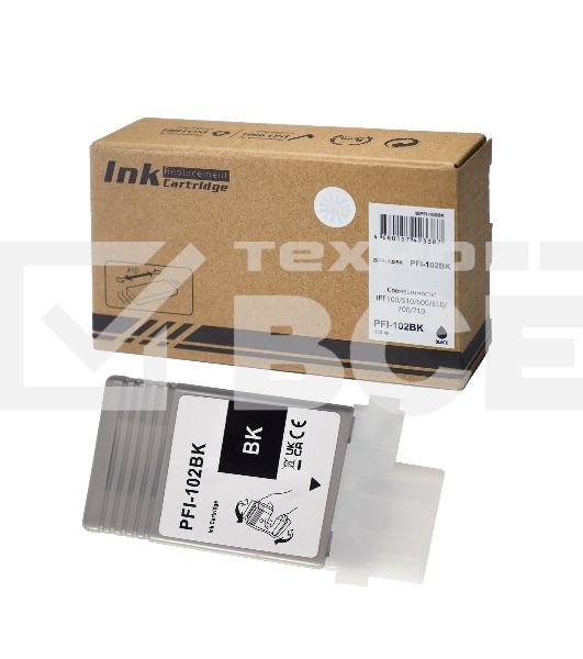 Картридж струйный Sakura 0895B001 (PFI-102BK) для Canon, черный, 130 мл.