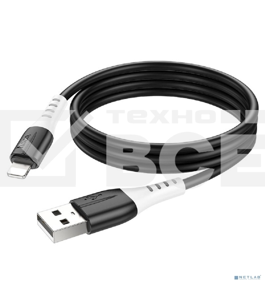 Кабель USB HOCO X82 Lightning/ 1m/ 2,4A/ Силикон/ Black