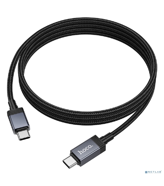 Кабель USB2.0 Hoco Type-C/Type-C, 3А, 60Вт, с дисплеем, X118, 1м, черный, коробка