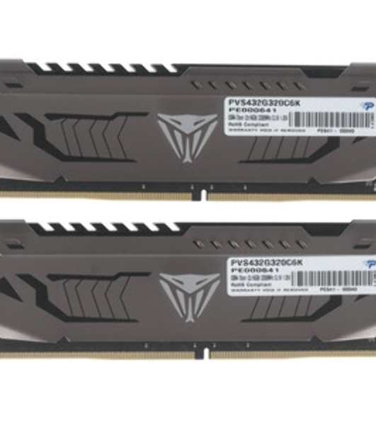 Оперативная память Patriot Viper Steel, DDR4, 32GB (2x16 GB), 3200 MHz, CL16, DIMM, радиатор, черный