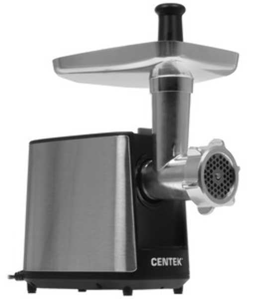 Мясорубка электрическая Centek CT-1604 Комбайн серый, 2200 Вт, 2.2 кг/мин, реверс, защита от перегрузки, насадки - 7