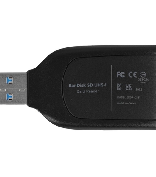 Кард-ридер SanDisk SDDR-C531-GNANN/черный/SD,SDHC,SDXC,microSD,microSDHC/microSDXC/USB 3.2 Gen 1/пластик