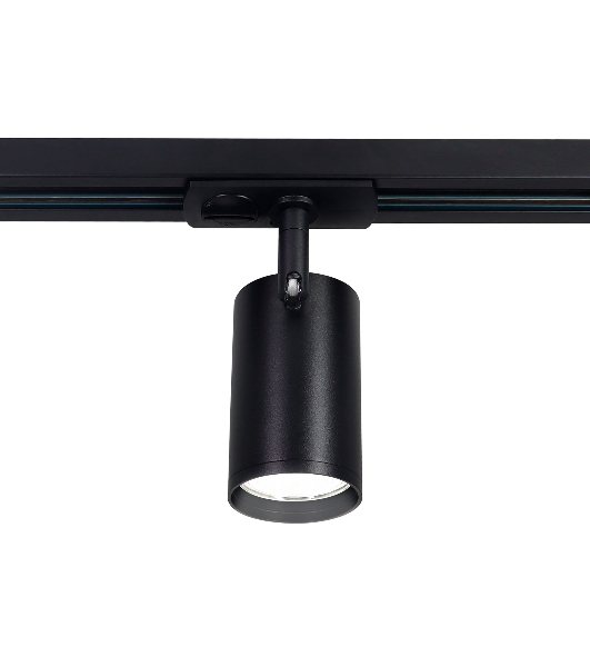 Трековый однофазный светильник со сменной лампой Ambrella light GL5129  BK черный GU10 max 12W