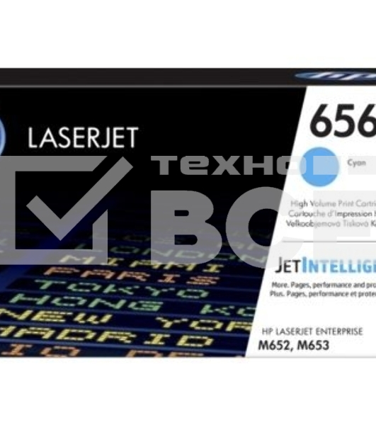 Картридж лазерный HP 656X голубой для HP CLJ M652/M653 (CF461X) 22000 стр