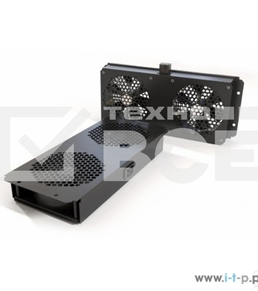 Модуль вентиляторный Hyperline TFAB-T2FR-RAL9004 потолочный с 2-мя вентиляторами для установки в шкафы серий TTC2, TTB и TWB, с подшипниками и крепежными элементами, без кабеля питания, цвет черный