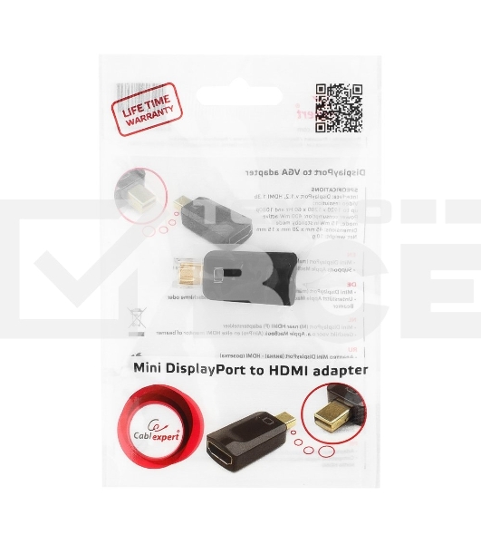 Переходник miniDisplayPort - HDMI, Cablexpert A-mDPM-HDMIF-01, 20M/19F, черный, пакет