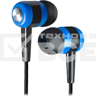 Наушники проводные Defender Basic 616 черный/синий, внутриканальные, Jack 3.5 мм