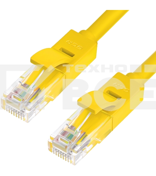 Патч-корд Greenconnect Патч-корд UTP прямой 2 m AWG24 кат.5е, RJ45, медь, литой (Желтый), пластик пакет (GCR-LNC02-2.0m)