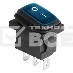 Выключатель клавишный 250V 6А (3с) ON-OFF синий с подсветкой Mini ВЛАГОЗАЩИТА Rexant, фото 1