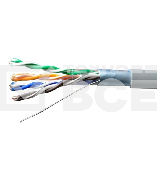 Кабель витая пара F/UTP кат.5E 4х2х24AWG solid CU PVC Standard сер. (м) SUPRLAN