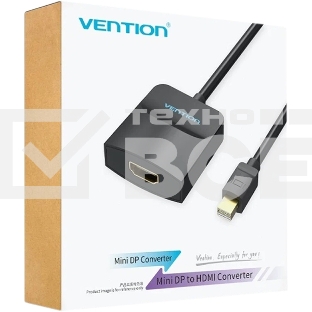 Адаптер-переходник Vention mini DisplayPort 20M > HDMI F Чёрный (HBCBB)