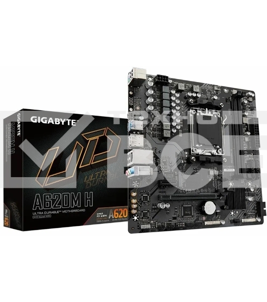Материнская плата Gigabyte A620M H (V1.2), SocketAM5 AMD A620 2xDDR5 mATX AC`97 8ch(7.1) GbLAN RAID+VGA+HDMI