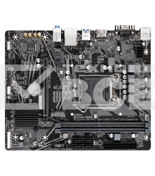 Материнская плата Gigabyte H510M H V2, LGA 1200, Intel H470, 2xDDR4, 4xSATA 6 Гбит/с, 1xM.2, 1xPCIe 3.0 x16, 1xPCIe 3.0 x1, 1xHDMI, 1xVGA, 1x 1Gb LAN, 2xUSB-A 3.2 Gen 1, 4xUSB-A 2.0, 3x3.5 мм, 7.1, Micro ATX