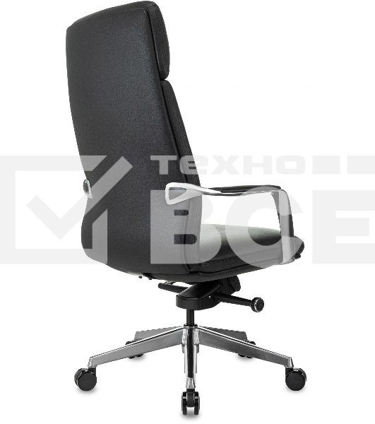 Кресло руководителя Бюрократ _VEGA черный кожа крестов. алюминий